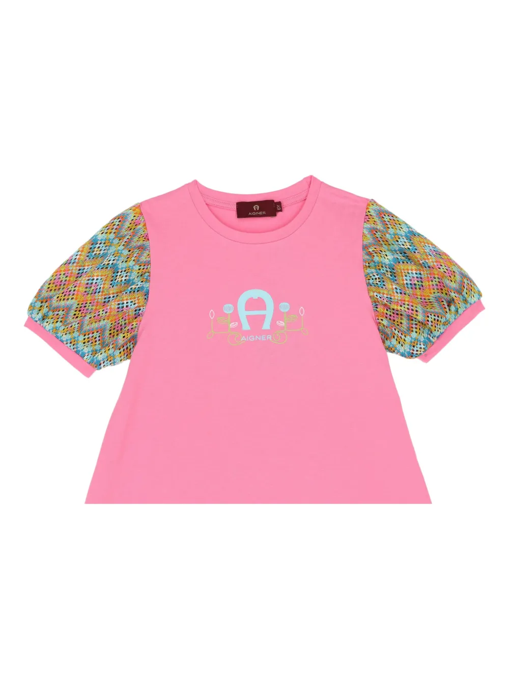 Shop Aigner Patterned-sleeves T-shirt Dress
