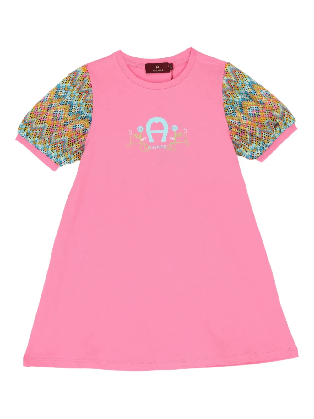 Aigner Kids' Patterned-sleeves T-shirt Dress