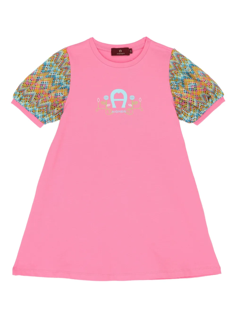 Aigner Kids T-shirtjurk met grafische vlakken Roze