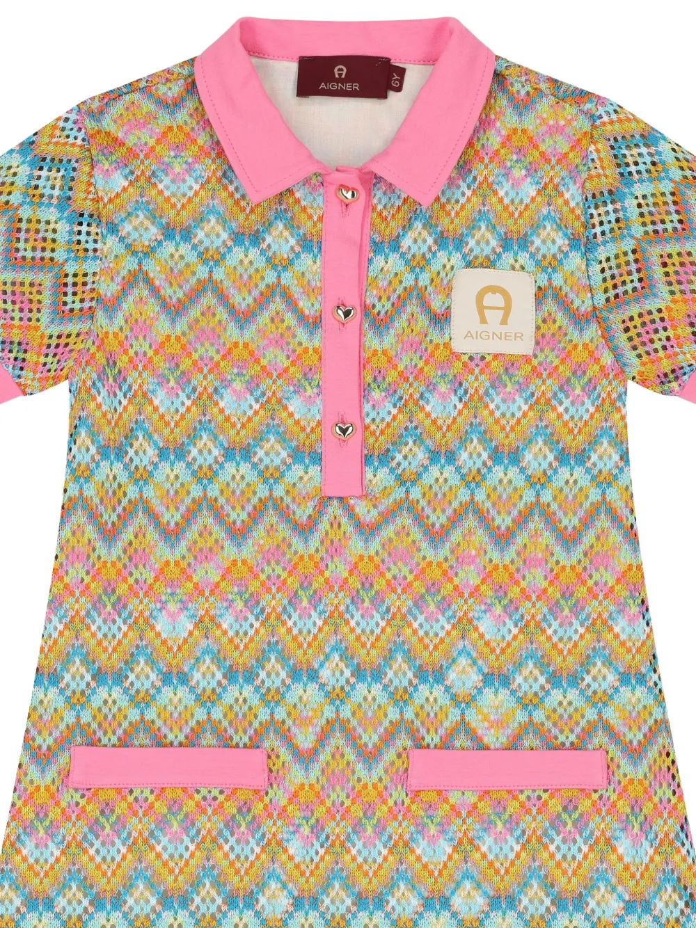 Aigner Kids Jurk met polokraag en patroon Roze