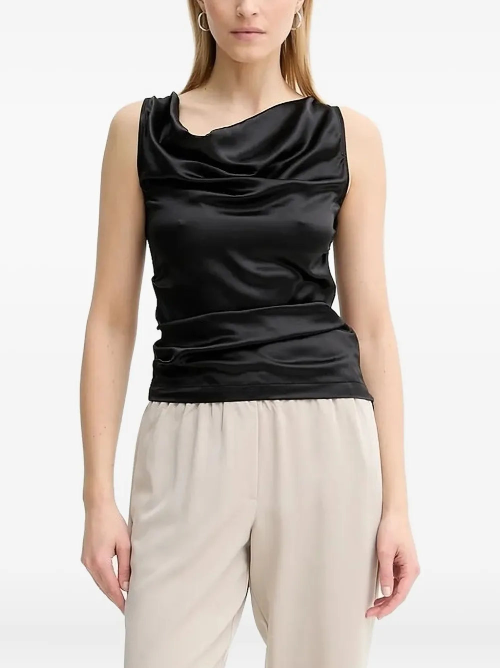 AERON Camille cowl-neck top Zwart