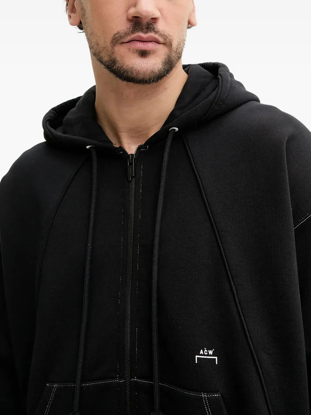 A-COLD-WALL* Millbank hoodie met contrasterend stiksel en rits Zwart