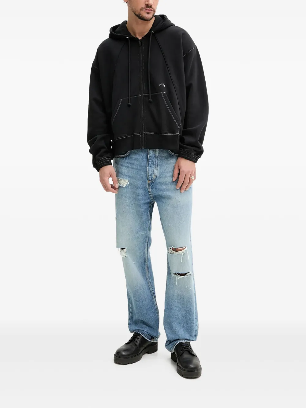 A-COLD-WALL* Millbank hoodie met contrasterend stiksel en rits Zwart