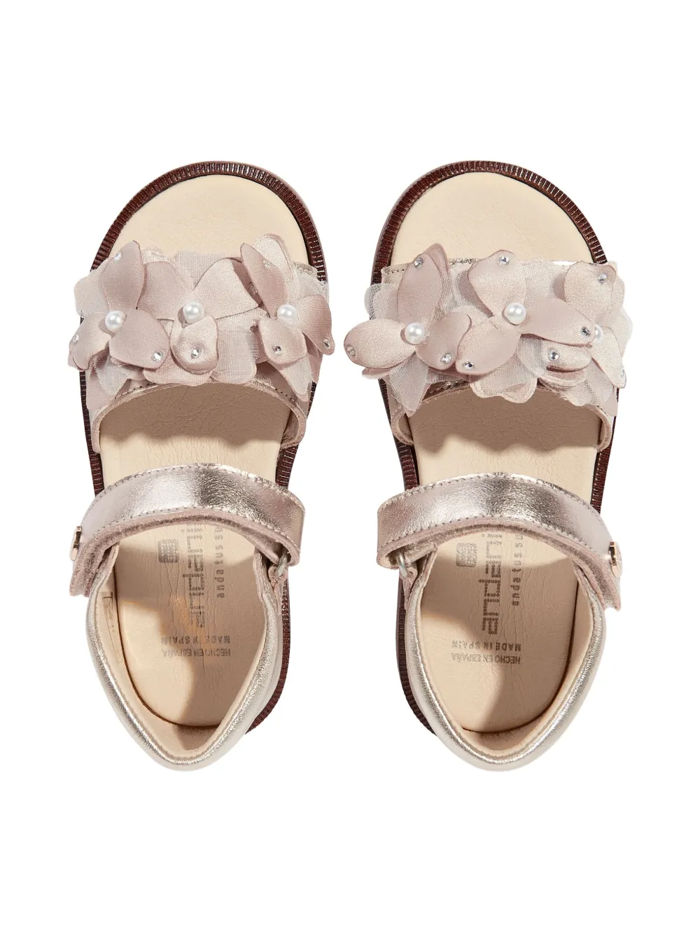 ANDANINES floral-embellished sandals Gold