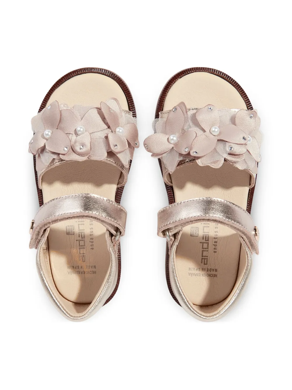 ANDANINES floral-embellished sandals Gold