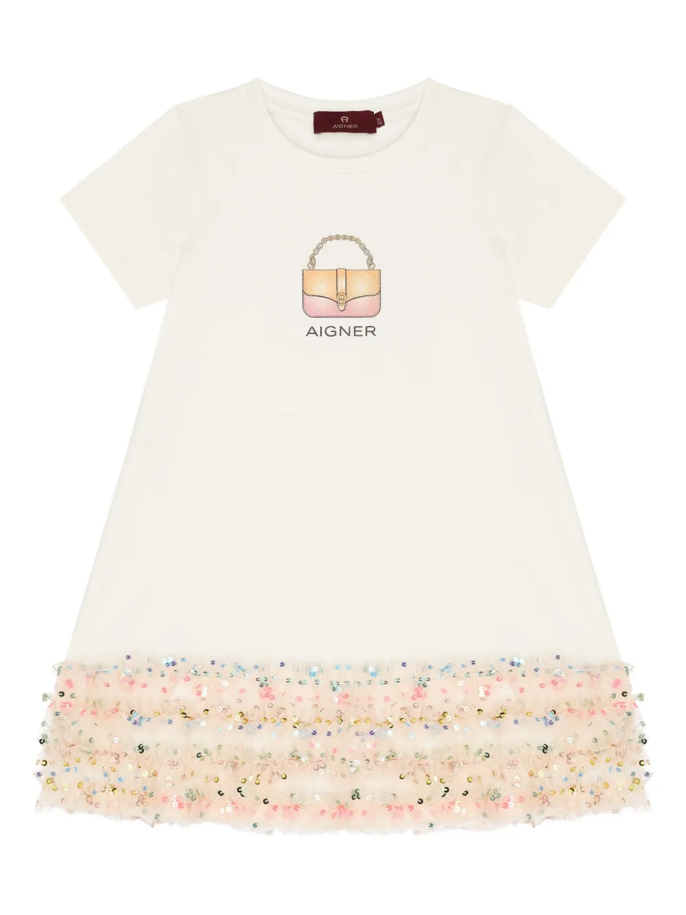 Aigner Kids Jurk verfraaid met pailletten Wit