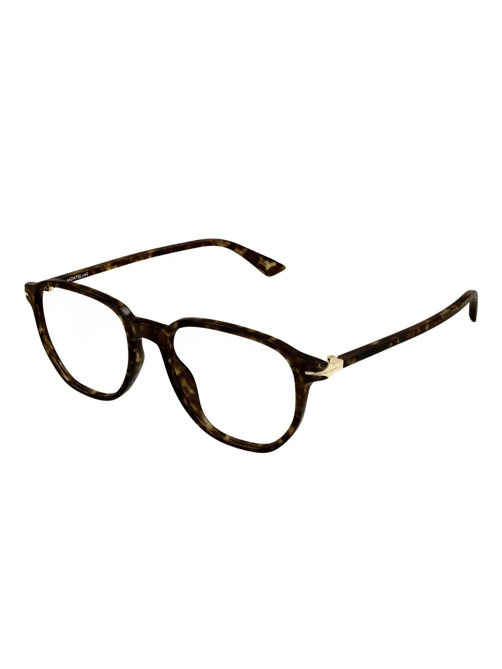 MONT BLANC EYEWEAR Zonnebril met rechthoekig montuur en schildpadschild-effect Bruin