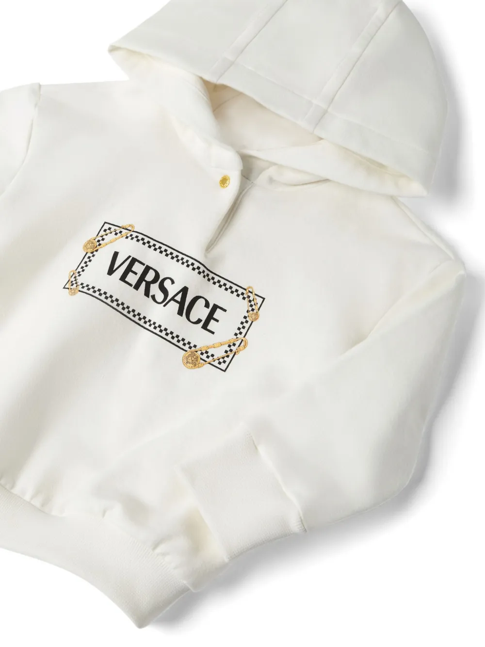 Versace Kids Hoodie met logoprint Wit