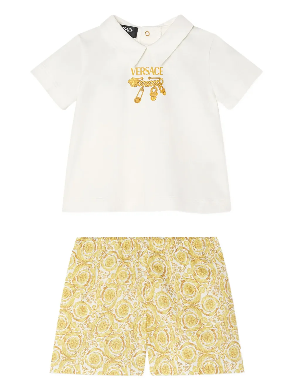 Versace Kids Shorts set met logoprint Wit