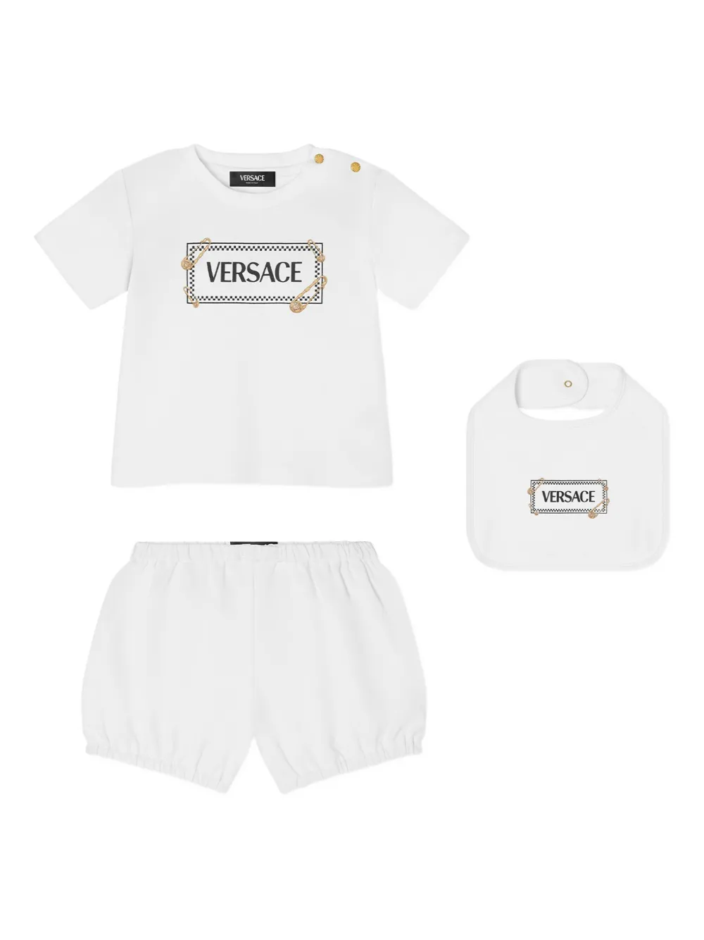 Versace Kids Shorts met logoprint Wit