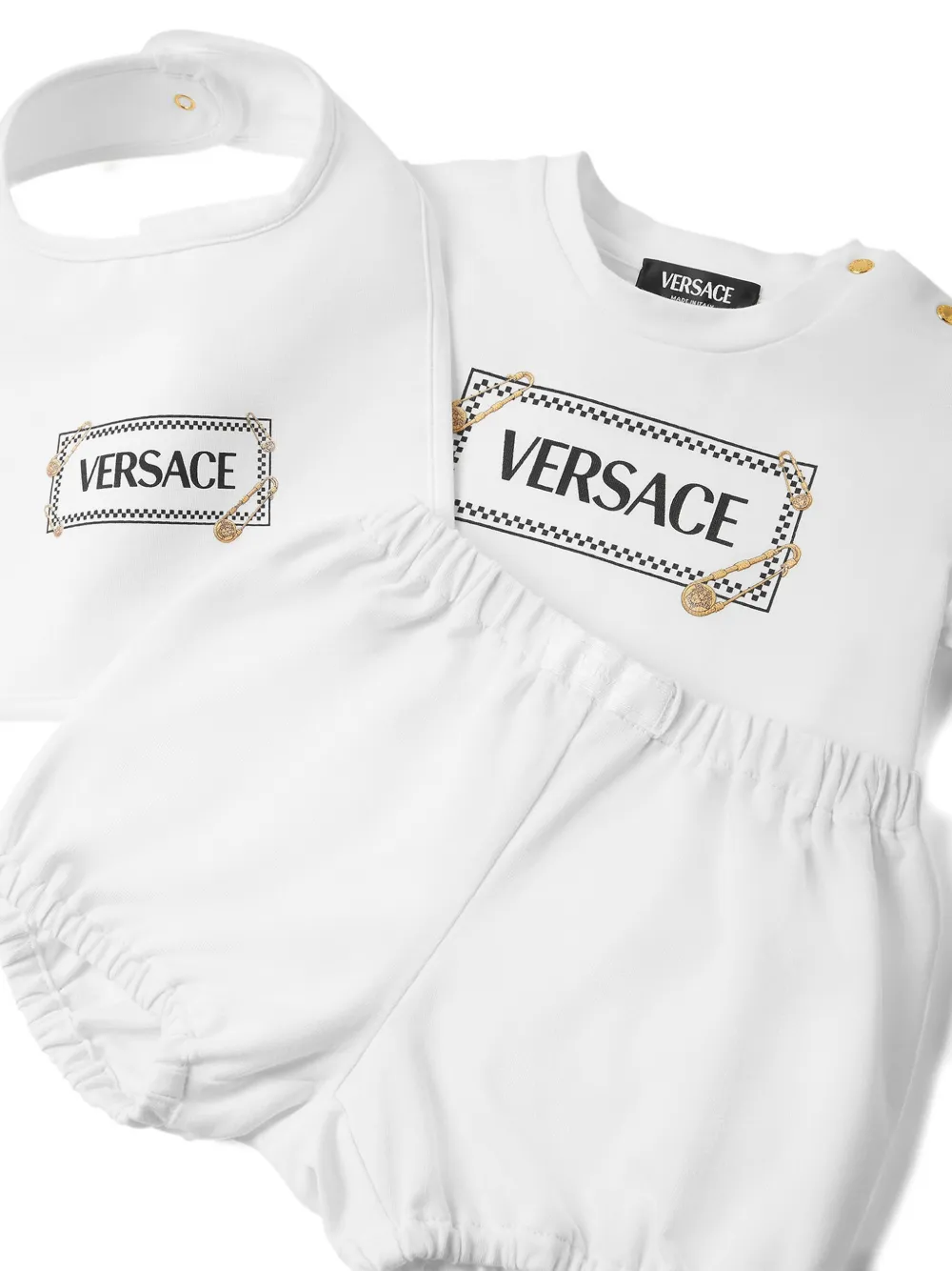 Versace Kids Shorts met logoprint Wit