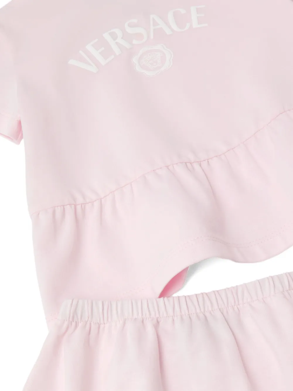 Versace Kids T-shirtjurk met logoprint Roze