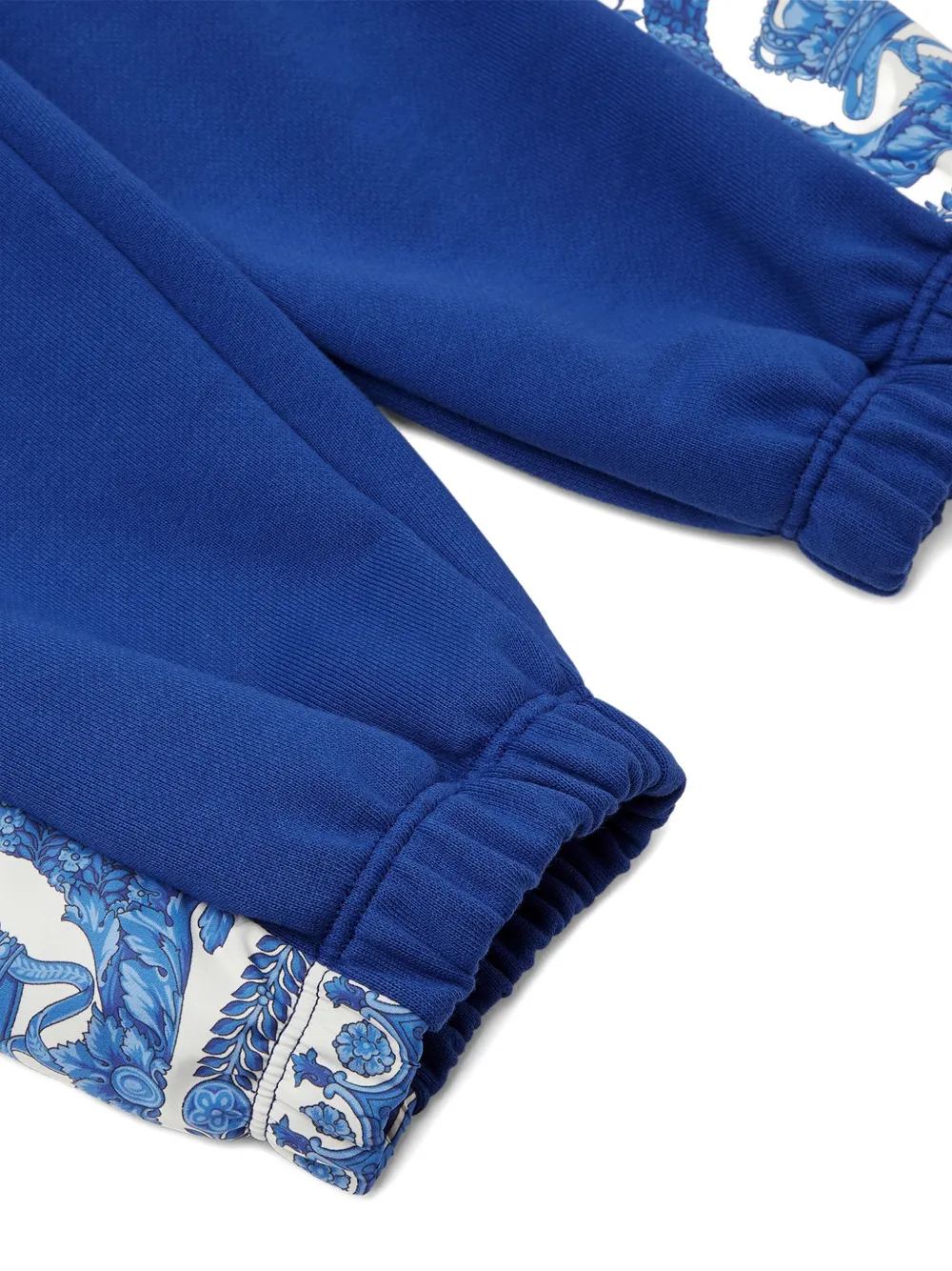 Versace Kids Trainingsbroek met Barocco-vlakken Blauw