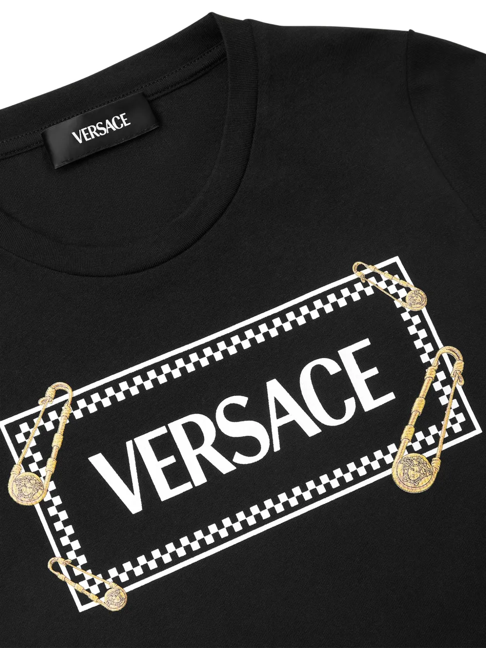 Versace Kids T-shirt met logoprint Zwart