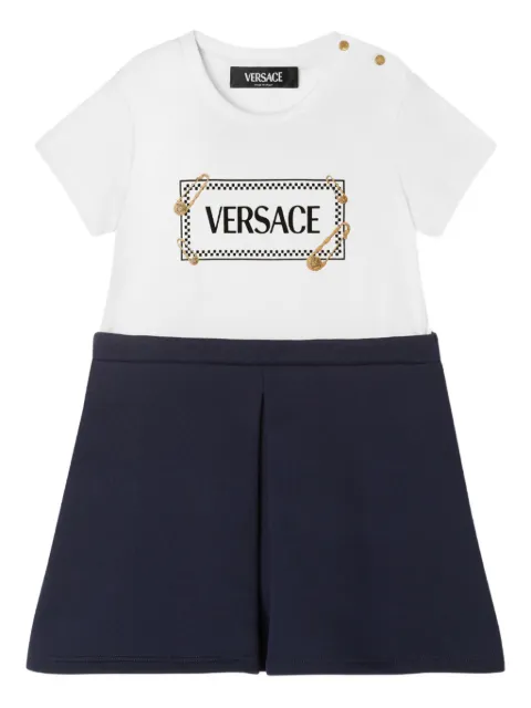 Versace Kids vestido de algodón con placa del logo