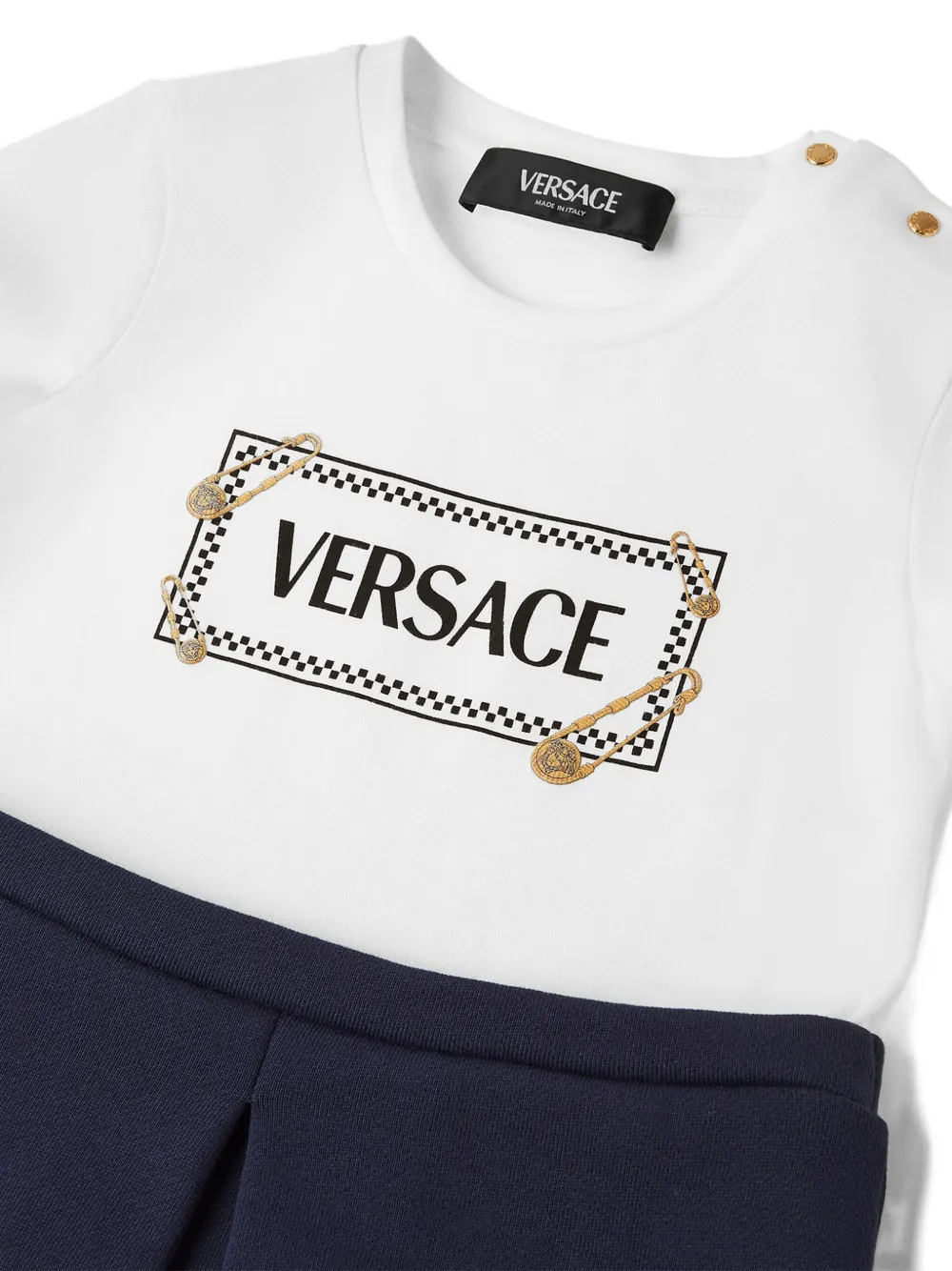 Versace Kids Jurk met logoplakkaat Wit