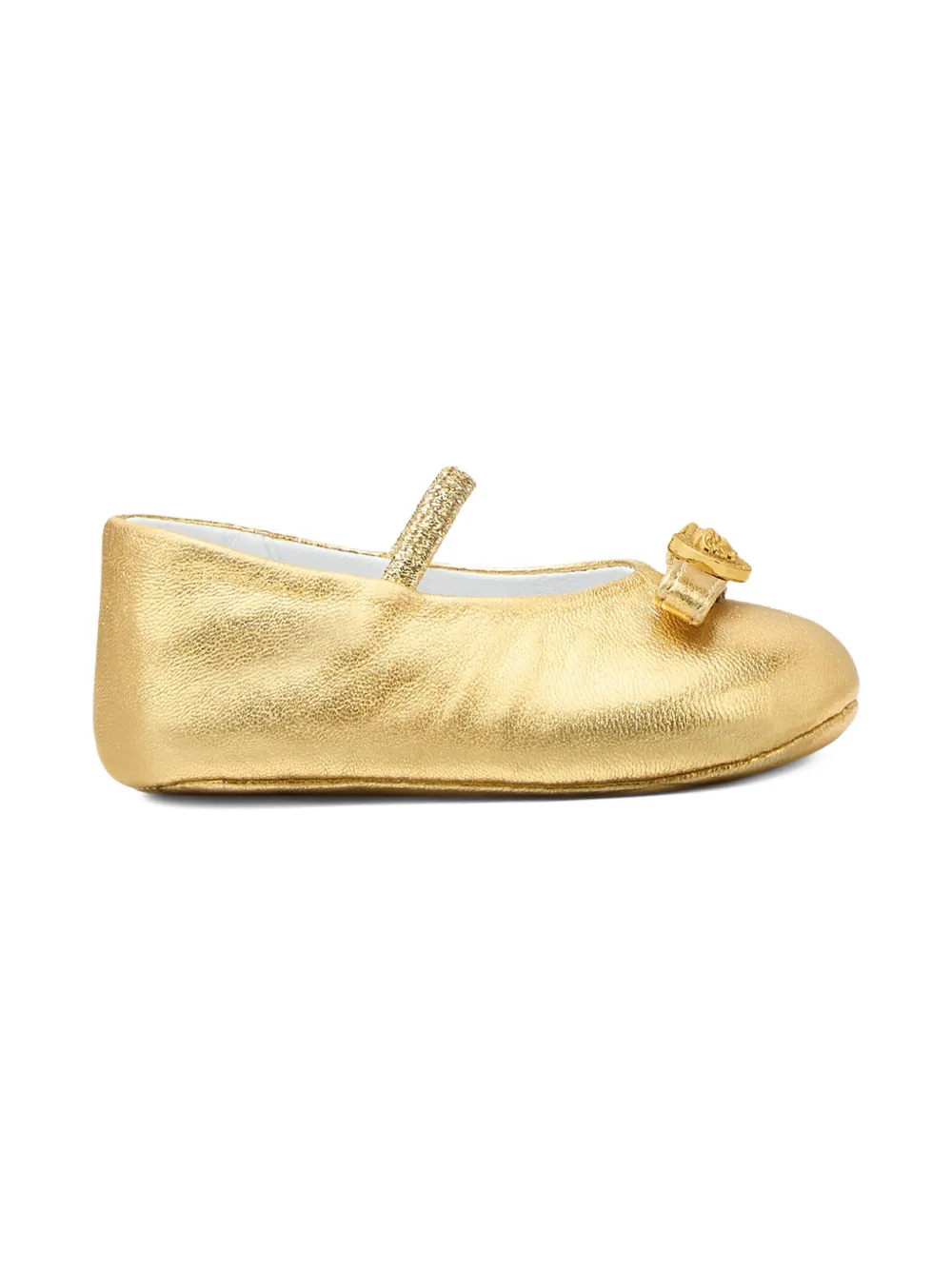 Versace Kids Gianni Ribbon ballet flats Gold