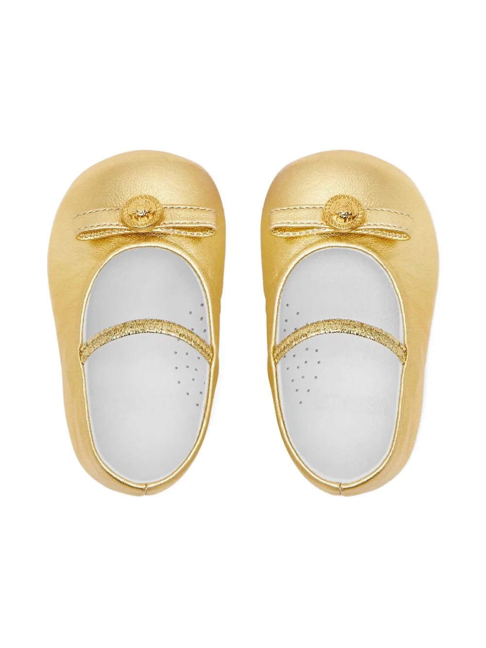 Versace Kids Gianni Ribbon ballet flats - Goud