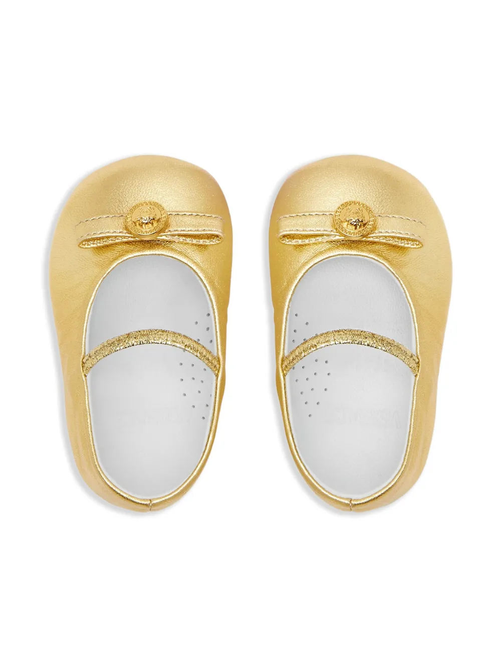 Versace Kids Gianni Ribbon ballet flats Gold