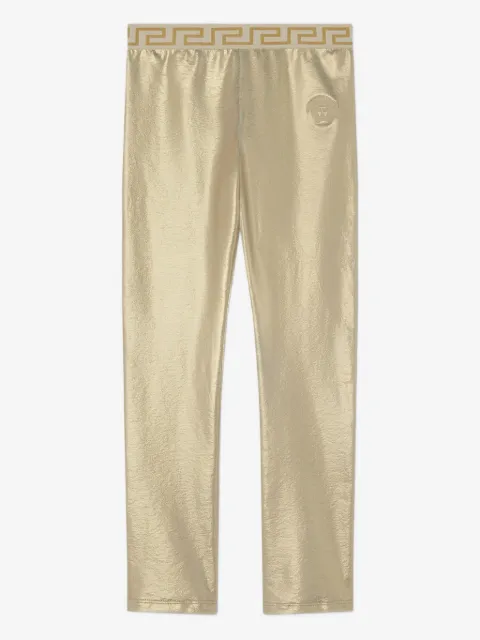 Versace Kids leggins metalizados con tiro alto
