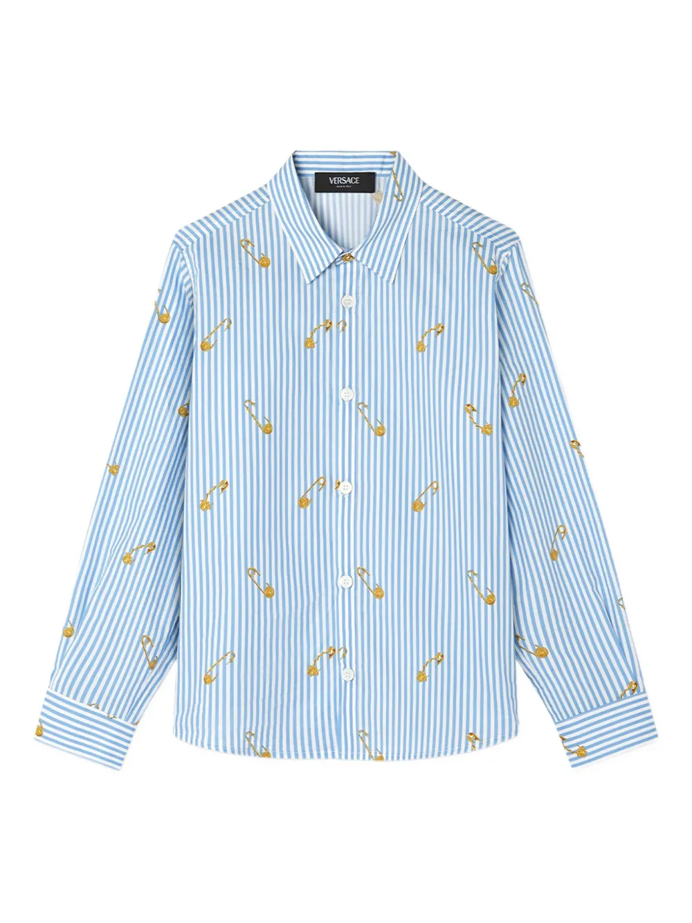 Versace Kids Gestreept shirt Blauw