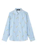 Versace Kids striped button-up shirt - Blue