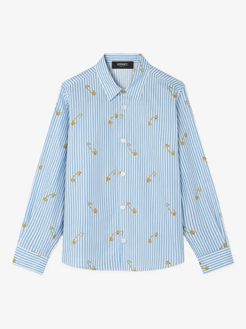 Versace Kids striped button-up shirt