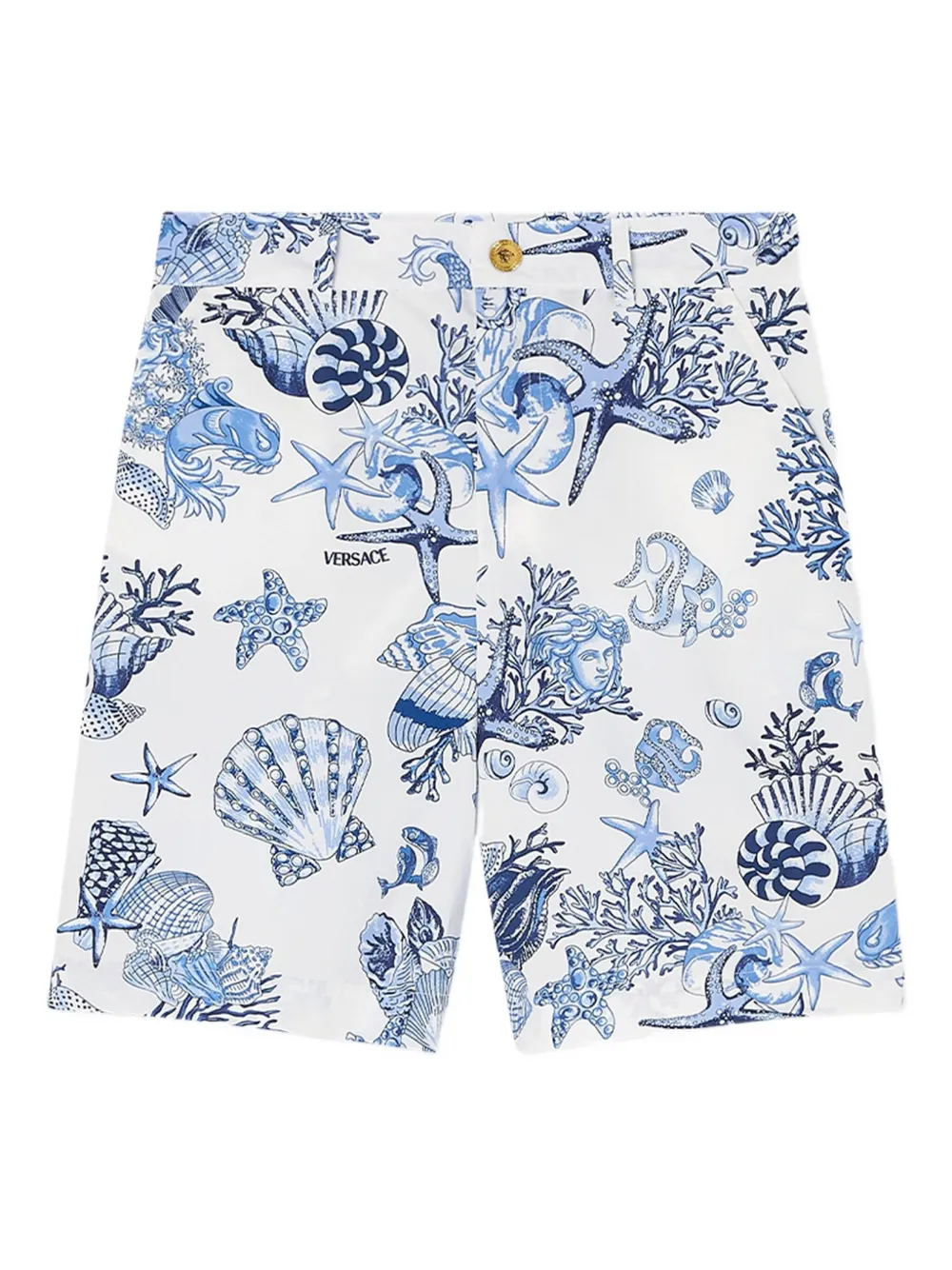 Versace Kids Underwater Barocco shorts Wit