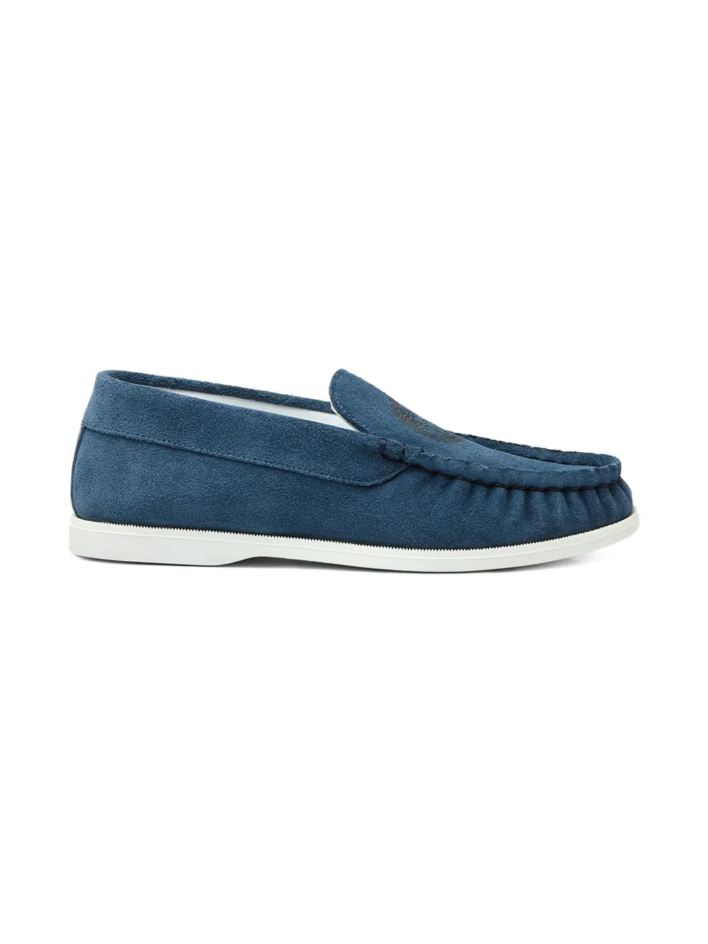 Versace Kids Medusa suede loafers Blauw