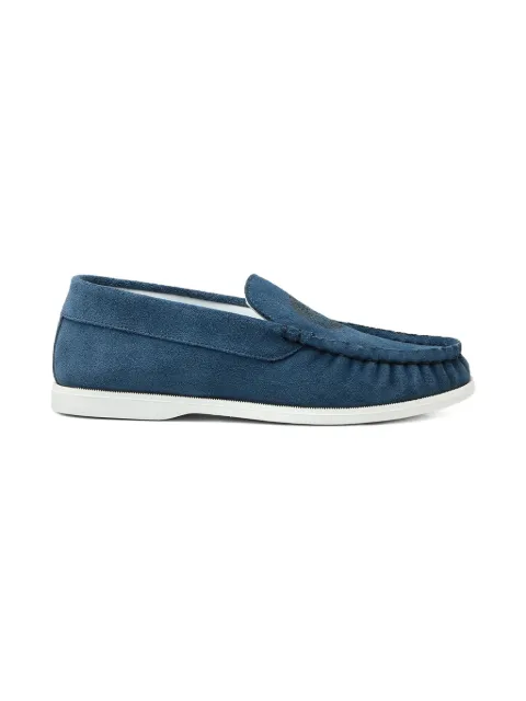 Versace Kids Medusa suede loafers