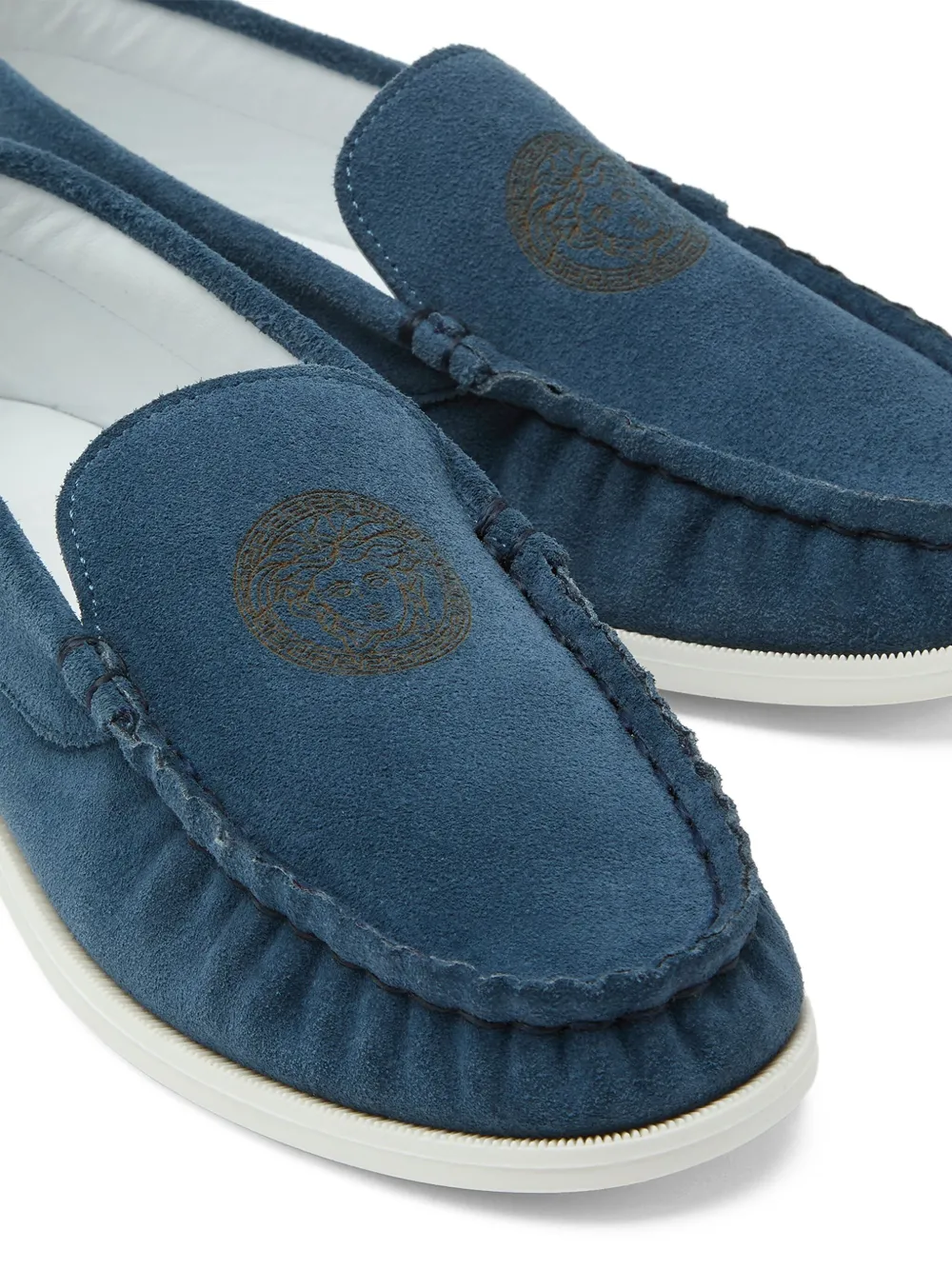 Versace Kids Medusa suède loafers Blauw
