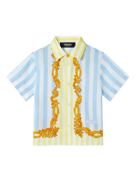 Versace Kids Chemise Barocco pinstriped silk shirt
