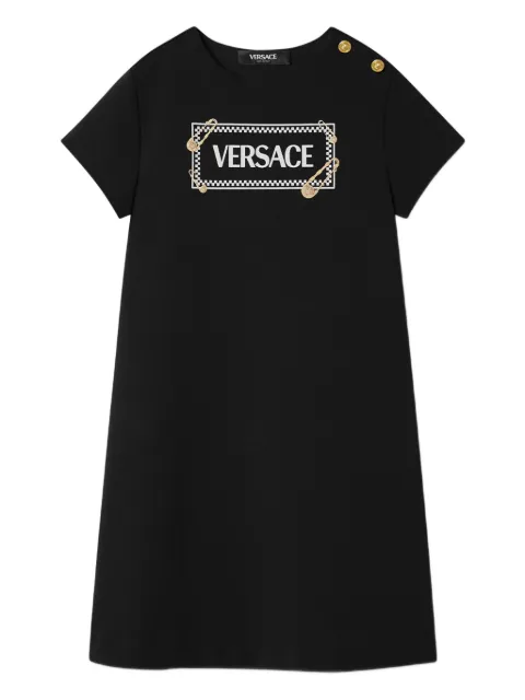 Versace Kids logo-print shift dress