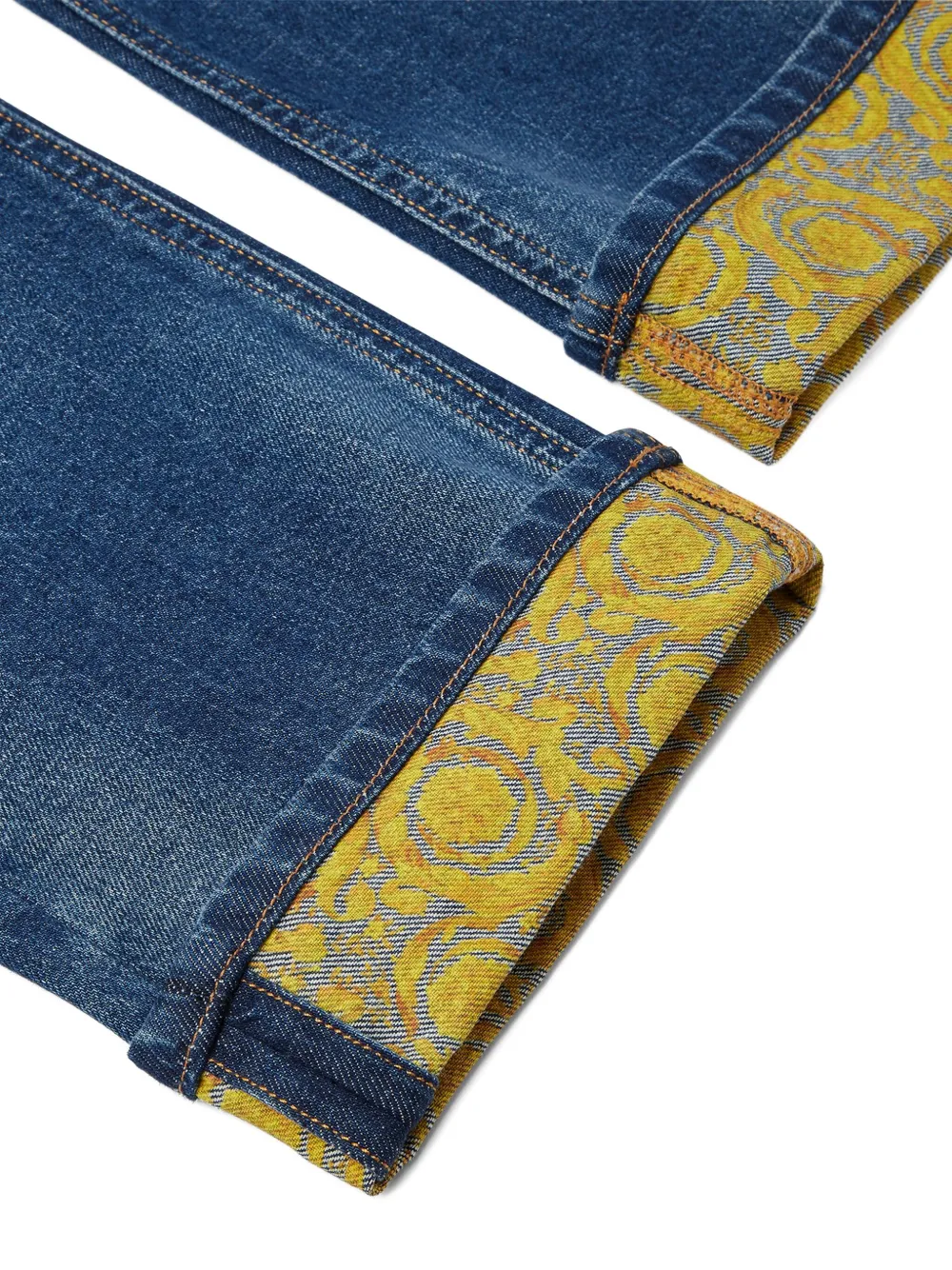 Versace Kids Jeans met Barocco-borduurwerk Blauw