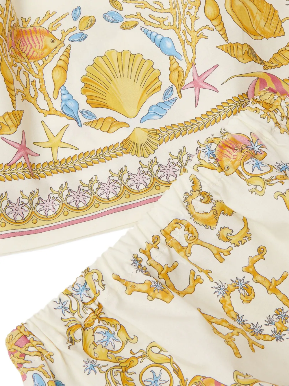 Versace Kids Underwater Barocco jurk Wit