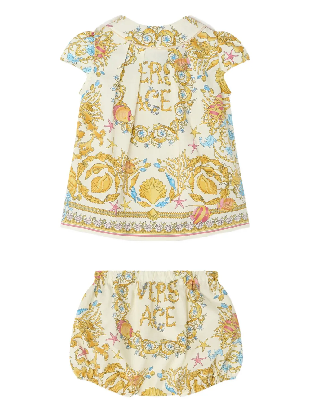 Versace Kids Underwater Barocco dress - Wit