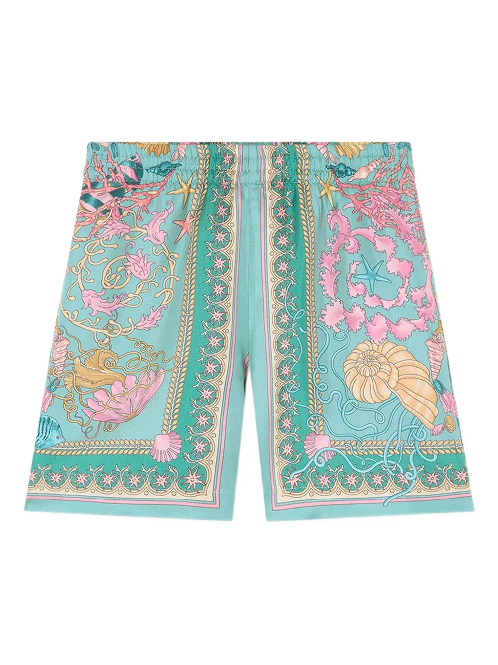 Versace Kids Underwater Barocco shorts Groen