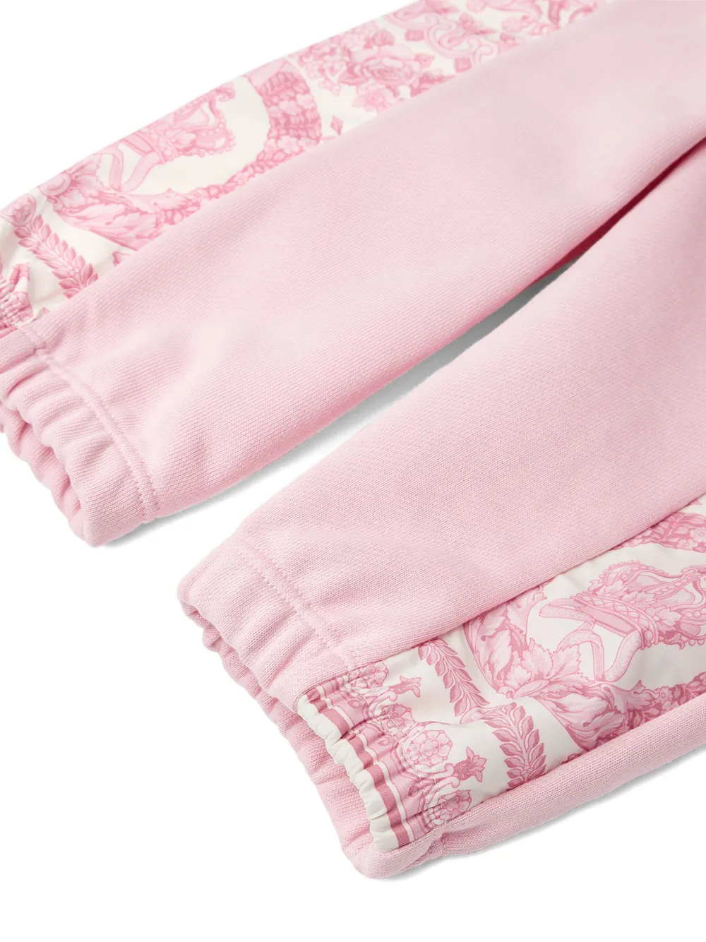 Versace Kids Joggingbroek met vlakken en print Roze