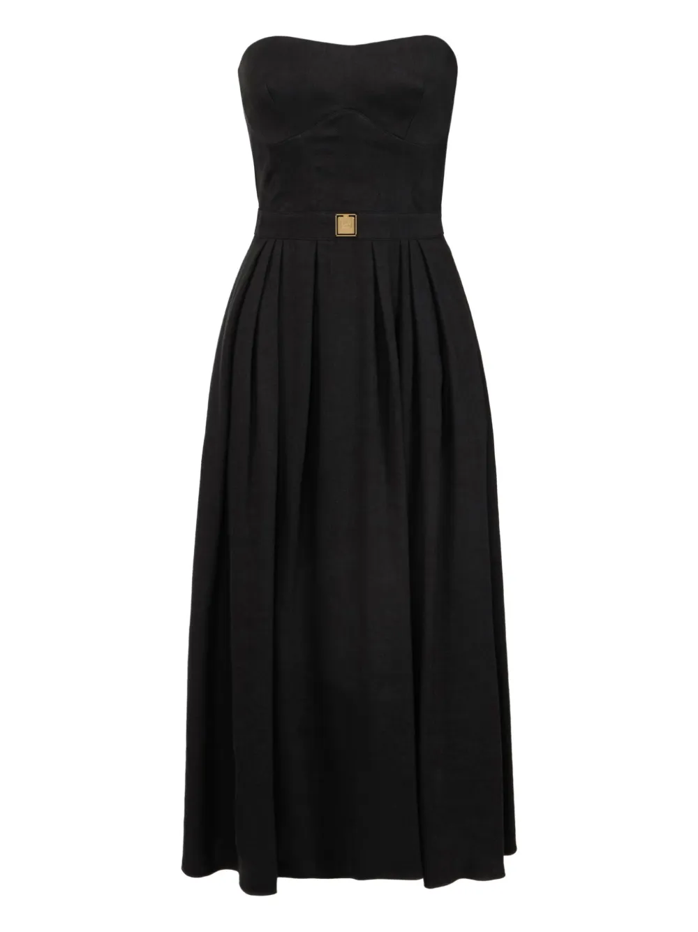 Elisabetta Franchi Strapless geplooide jurk Zwart