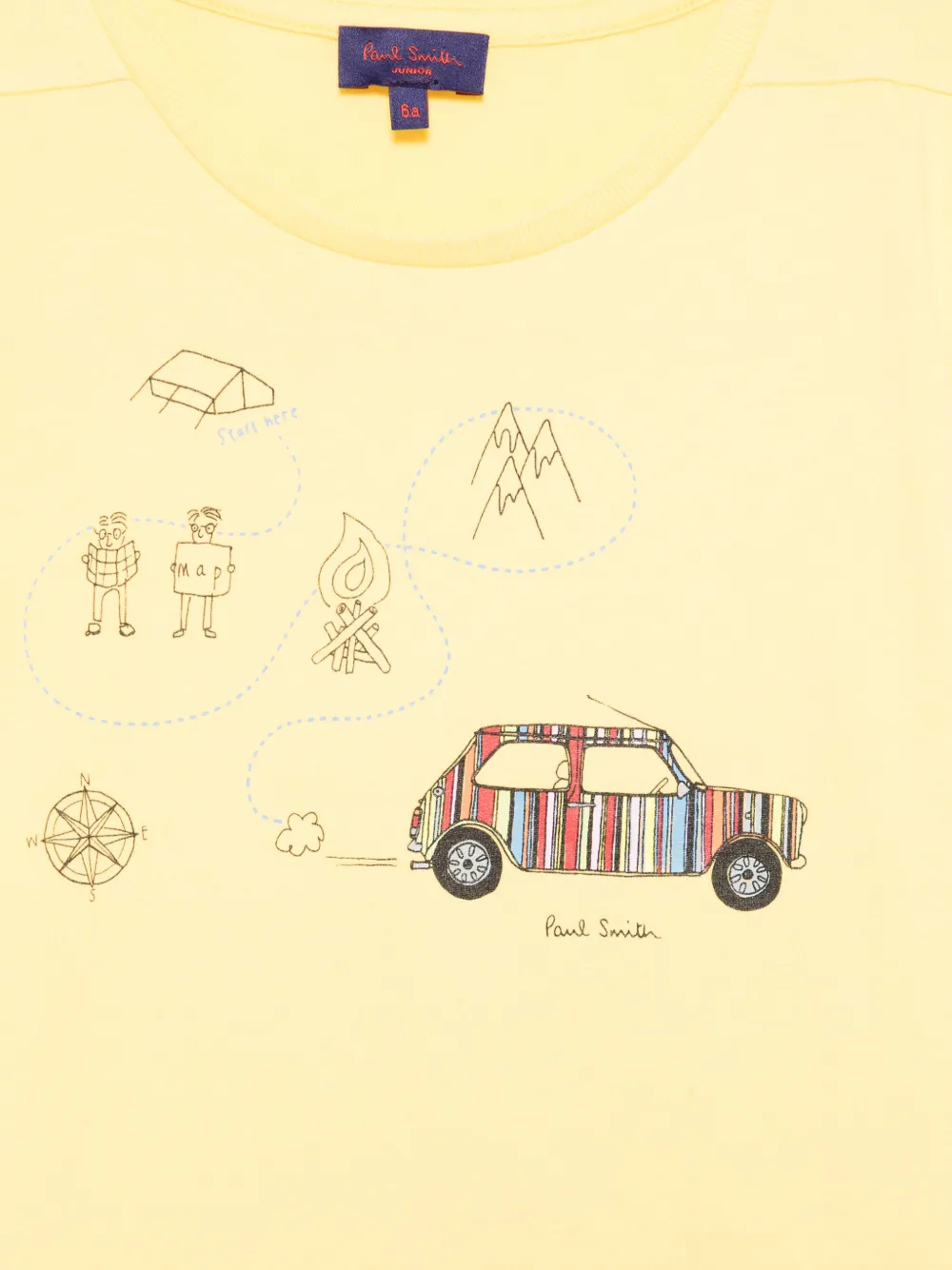 Paul Smith Junior T-shirt met grafische print Geel