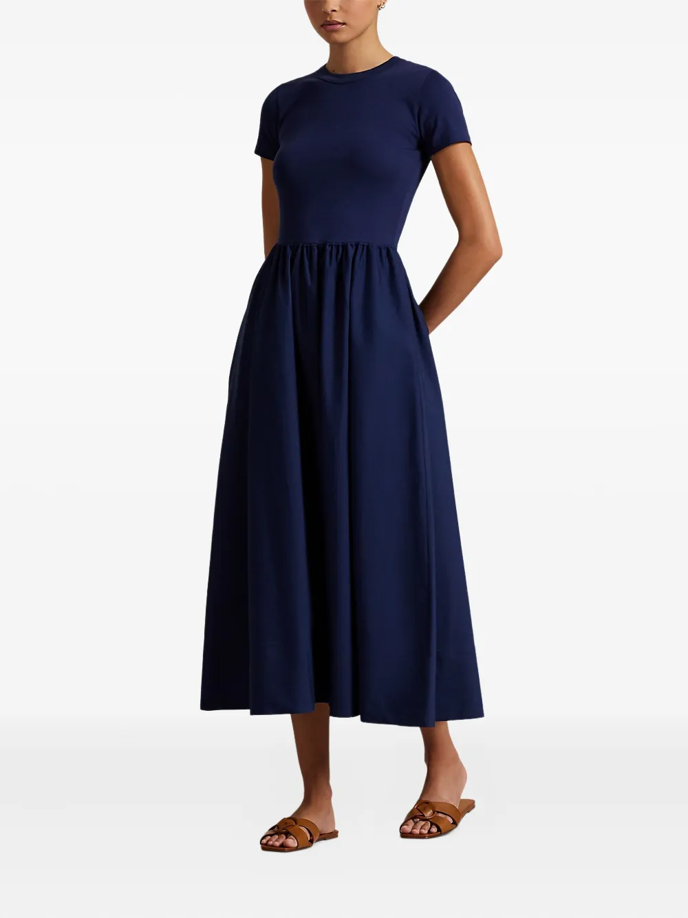 Polo Ralph Lauren Vanilla geplooide maxi-jurk Blauw
