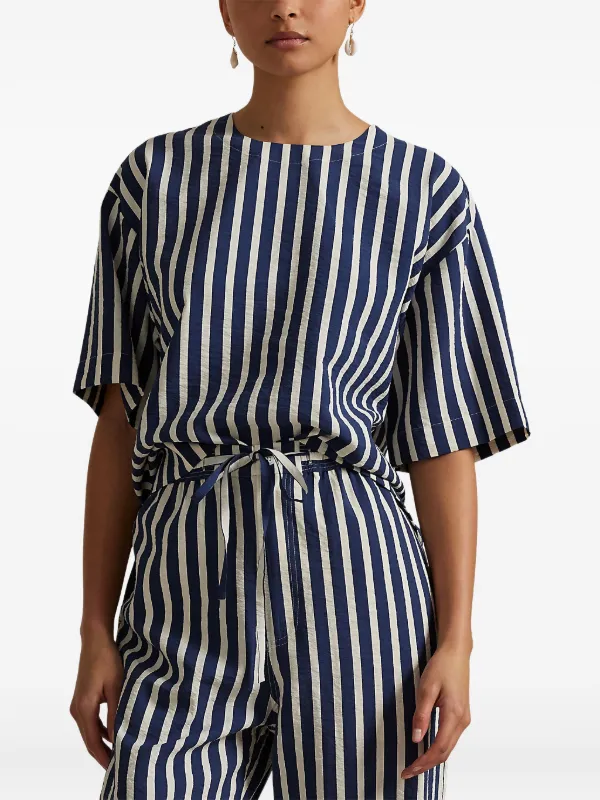 Polo Ralph Lauren Striped Blouse | Blue | FARFETCH OM