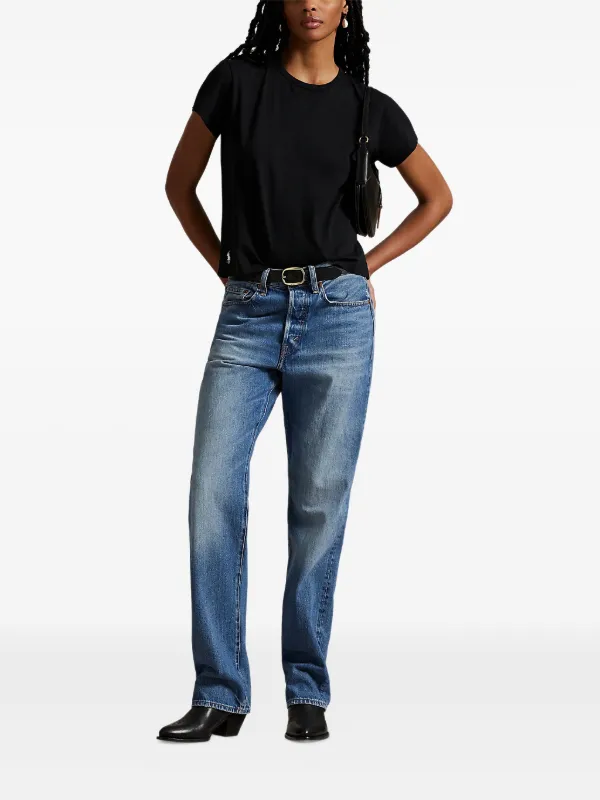 Polo Ralph Lauren Shrunken Fit Jersey T-shirt | Black | FARFETCH CA
