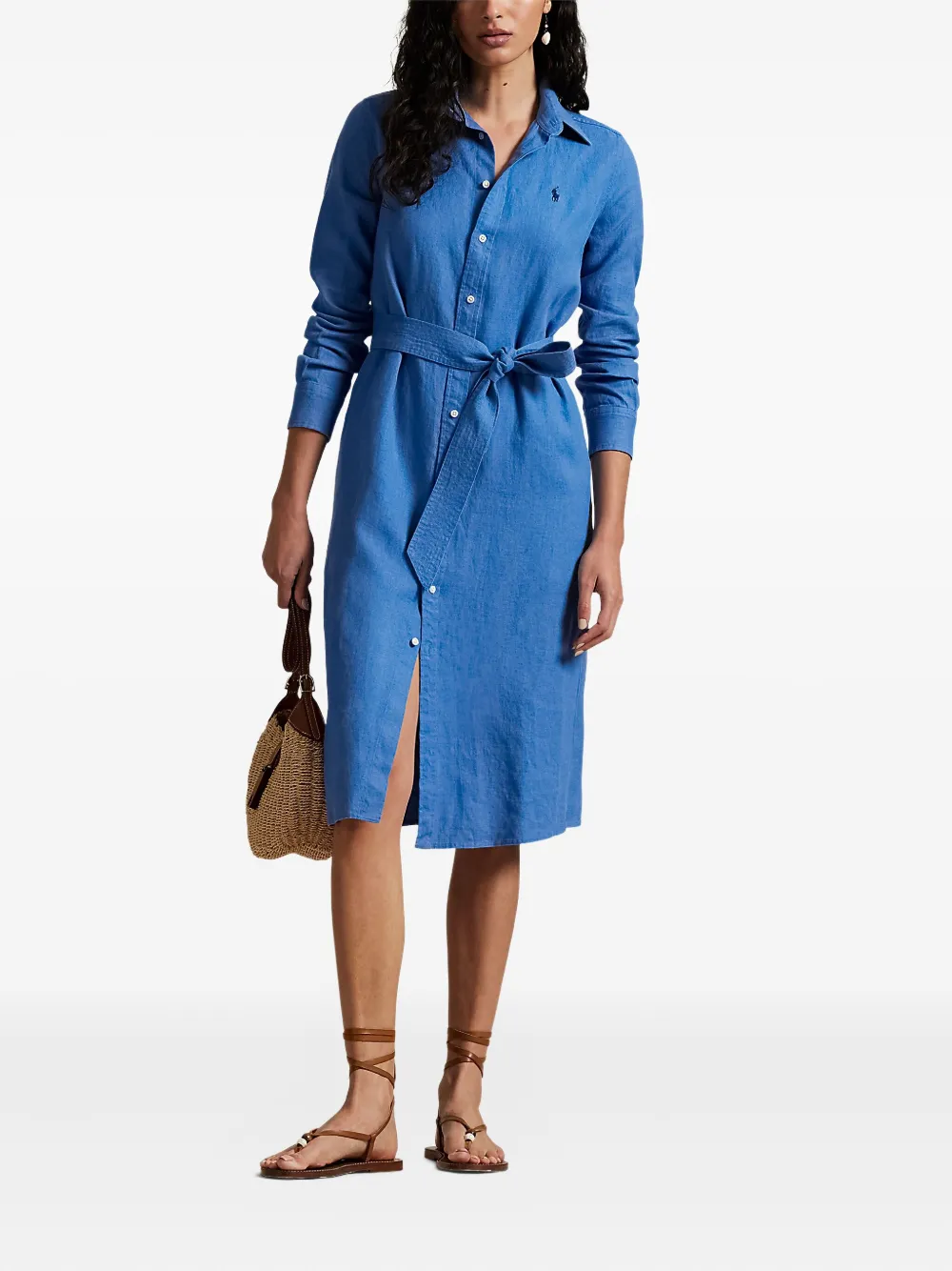 Polo Ralph Lauren Blousejurk met ceintuur Blauw