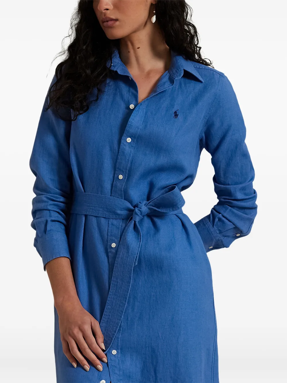 Polo Ralph Lauren Blousejurk met ceintuur Blauw