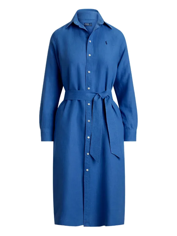 long sleeve casual dress polo ralph lauren Polo Ralph Lauren Belted Shirt Dress | Blue