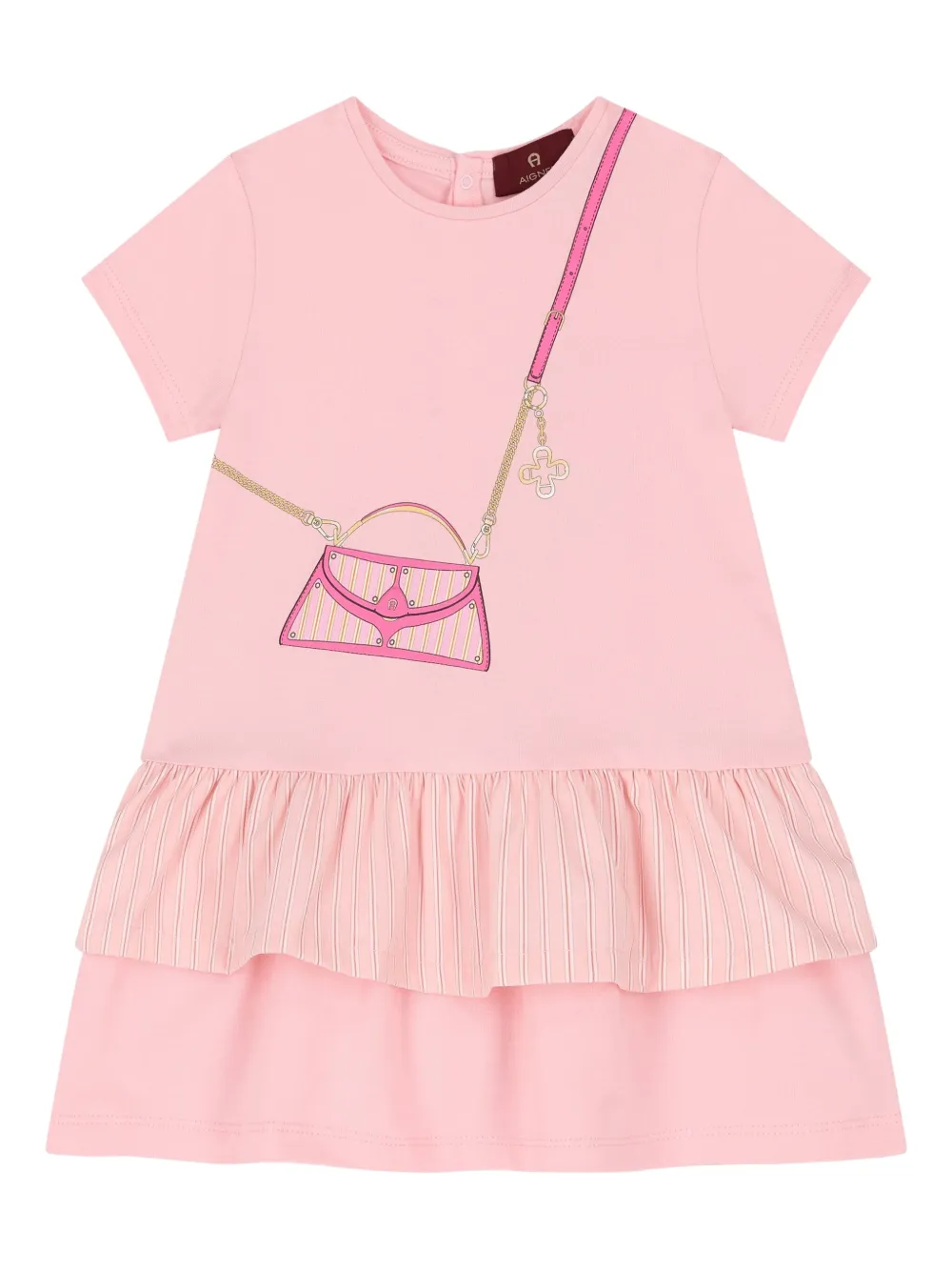 Aigner Kids T-shirtjurk met ruches Roze
