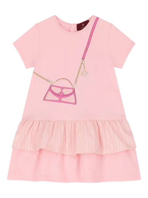 Aigner Kids تيشيرت طويل بزينة كرانيش