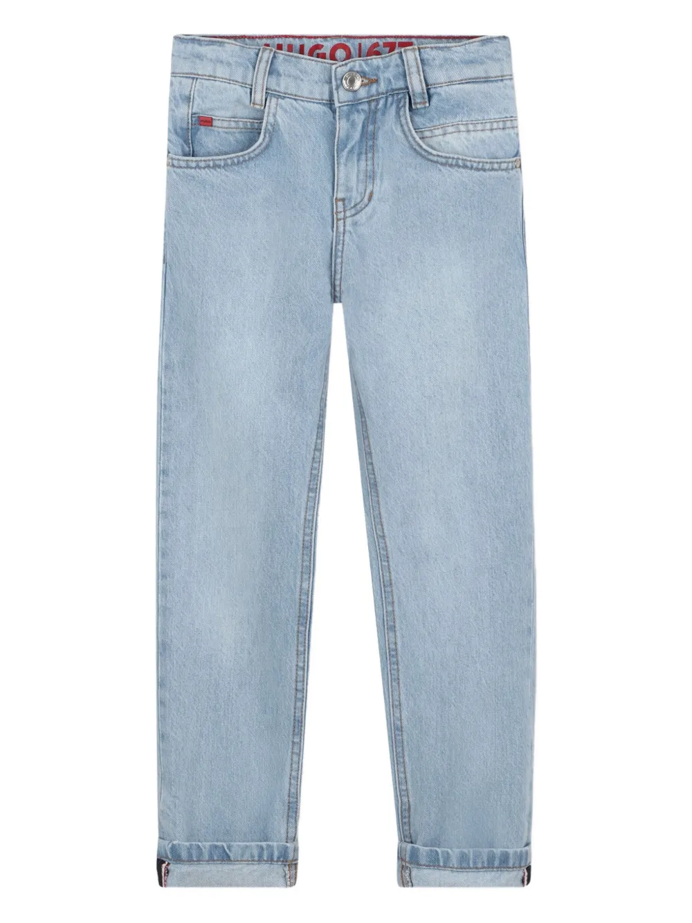 HUGO KIDS logo-label cuffed jeans | Blue | Image 1