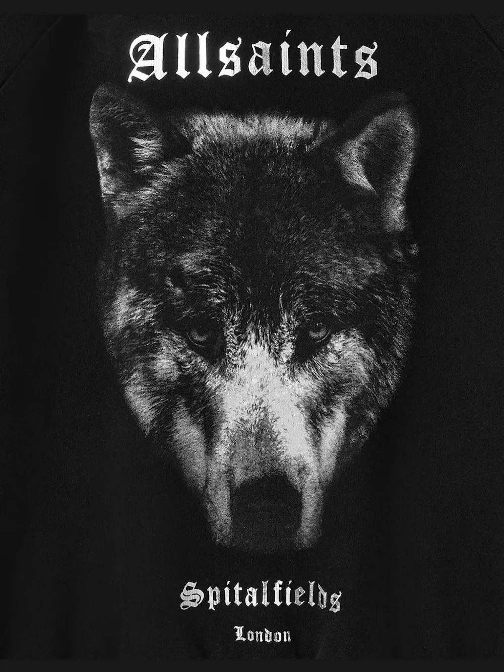 AllSaints Hoodie met wolfprint Zwart